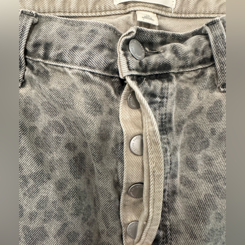 Washed faded leopard denim 90’s baggy Jeans - Picture 6 of 7